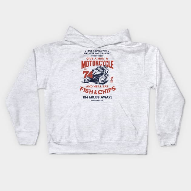 Fish and Chips Motorcycle Kids Hoodie by BOEC Gear